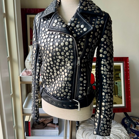 Belle Vere Jackets & Blazers - Studded Black faux Leather Jacket